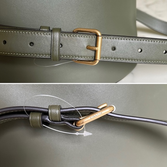 Coach 1941 Dakota Bucket Bag Army Green Govetanned Leather Brass CH726 Crossbody - Picture 15 of 16